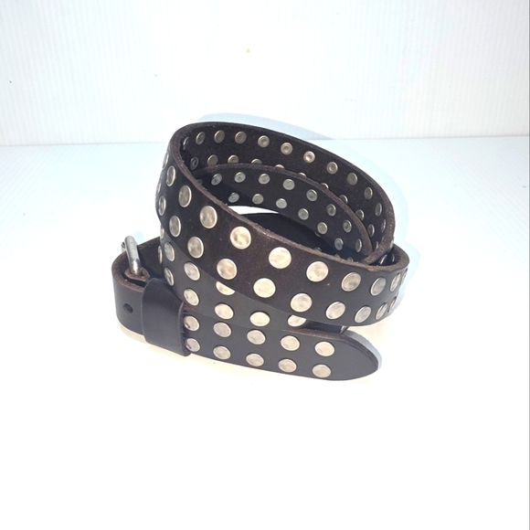 All Saints leather eyelet belt black size small 34 - Picture 7 of 7